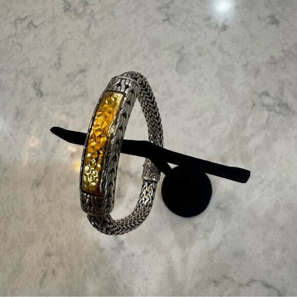 John Hardy Palu ID Bracelet, sterling silver and 22k gold - Picture 3 of 9